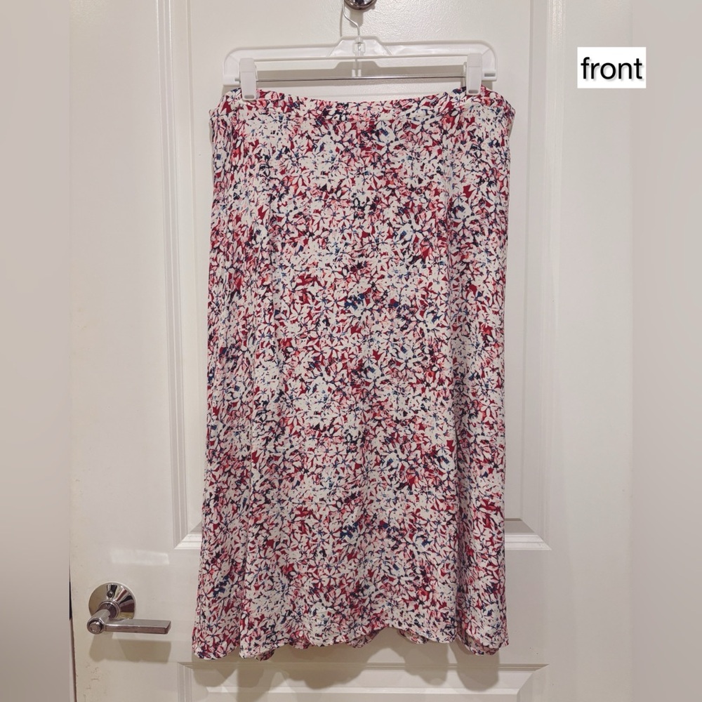 Banana Republic Split-Front Floral Midi Skirt — Size L